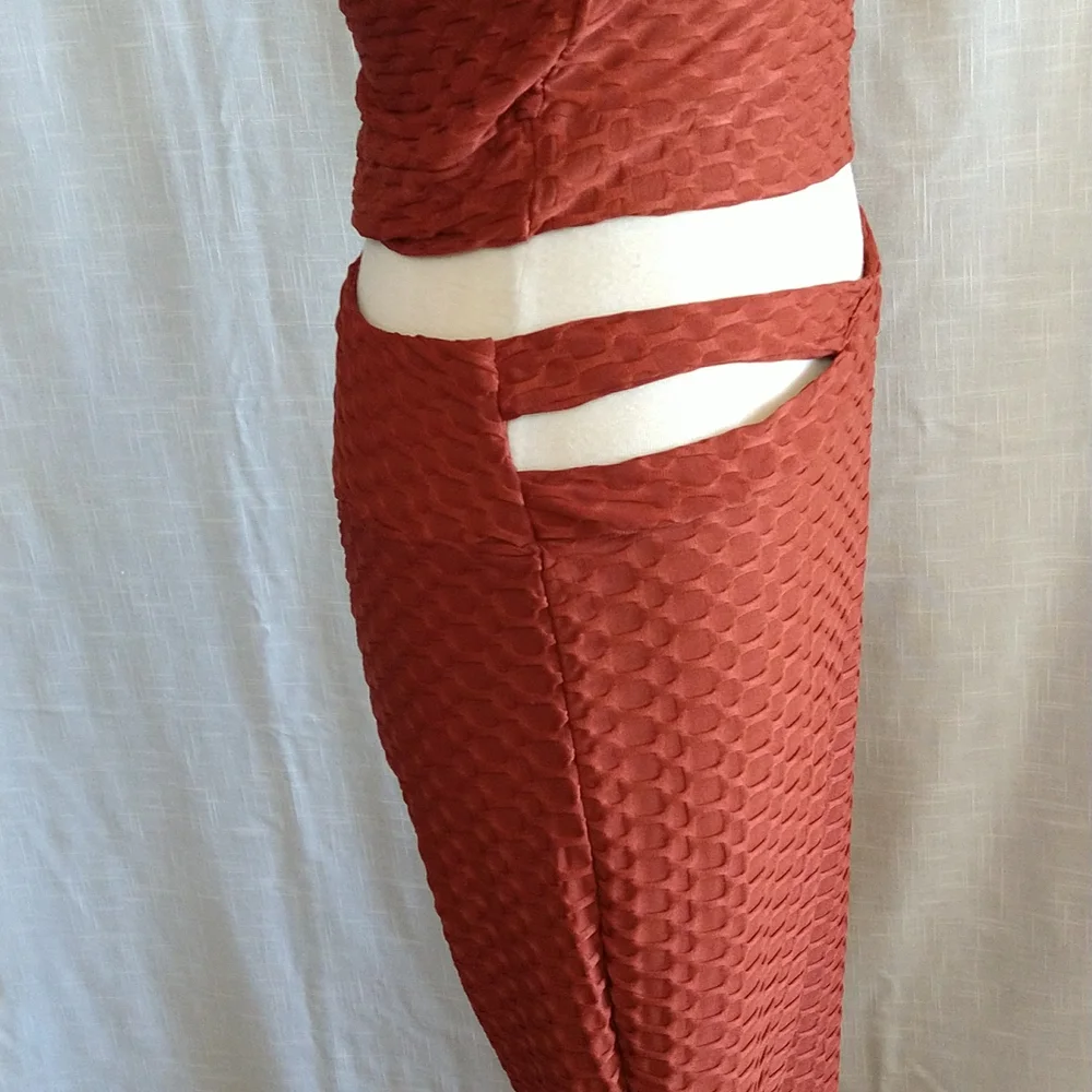 Brazilian leggings and crop jacket set  size Xlarge Honeycomb style - Picture 6 of 14